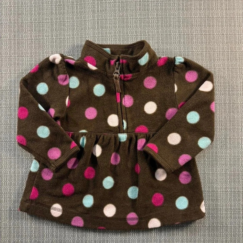Old Navy Brown polka dot fleece jacket